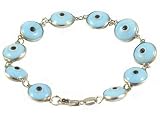 Sterling Silver Turquoise Color Evil Eye Bracelet