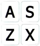ENGLISH UK LARGE LETTERING (UPPERCASE LETTERS REPLACED) NON TRANSPARENT STICKERS WHITE BACKGROUBD FOR LAPTOPS DESKTOP COMPUTERS KEYBOARDS