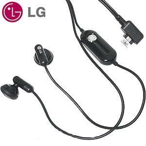 LG SGEY0007301 Stereo hands free headset, Ear-bud Style head-set, Black, with Send/ End button