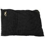 Browning Camping Fleece Pillow Microfiber Bottome With Buckmark Logo Repeated Pattern Black