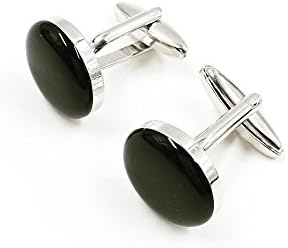 Men's Classic Wedding Business Cufflinks 2pcs(Circular-Black)