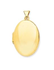 14k Gold Polished Domed Oval Locket