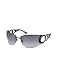 Salvatore Ferragamo Cutout Oval Temples Metal Wrap Sunglasses black/shaded grey