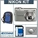 Nikon Coolpix S630 Digital Camera Kit, Silver with 4GB SD Memory Card, Camera Case, 2 Year Extended Service Coverage,