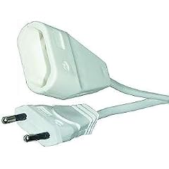 Euro-Verl�ngerungskabel McVoice, wei� L�nge 5,0m,2x0,75mm�, Stecker/Kuppl.
