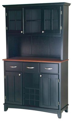 Childrens Toyshop  Kitchen & Housewares : Buffet with 2-Door Hutch- Black/ Cherry