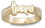 Nebraska Cornhuskers Solid 10K Gold ''HUSKERS'' Ring Size 7