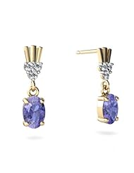 Genuine Tanzanite 14kt Yellow Gold Dangle Drop Earrings
