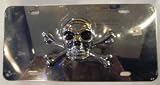 Pilot LP184 License Plate 3D with Chrome Skull