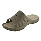 NOTHINZ Caribbean Womens Comfort Shoes Beach Sandals Summer Slides Olive Green/Tan