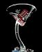 Blazing Boots Design - Hand Painted - Sexy Martini - 7 oz. (curved stem)