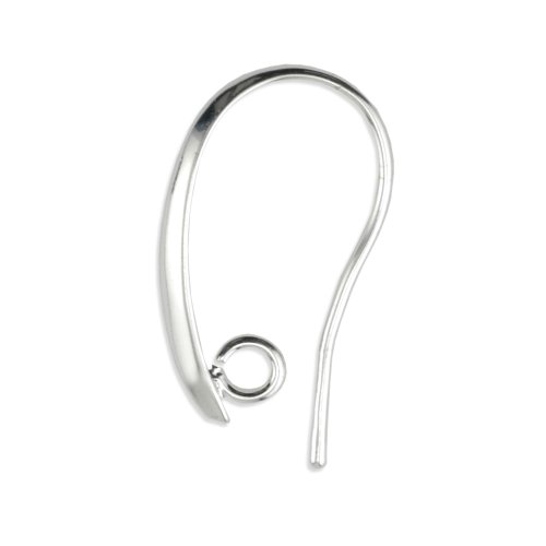 Beadalon Earwire Long Back Ring Nickel Free Silver Plated, 4-Piece