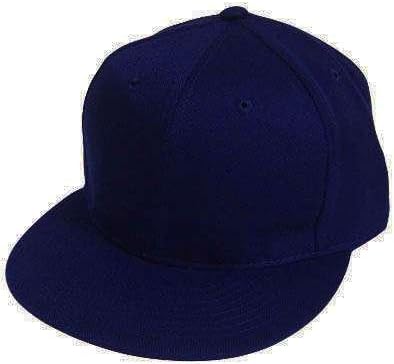 BLANK PLAIN NAVY BLUE FLAT BILL FITTED SMALL HAT CAP