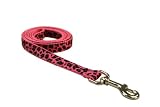 Small Pink Leopard Dog Leash: 3/4" wide, 4ft length .