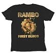 Rambo First Blood Poster Washed Black T-Shirt Tee
