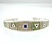 Ray Tracey Sterling Silver Cuff Bracelet with Jade and Lapis Inlay, #8571