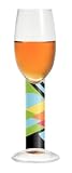Sherry Glass, Navaja, Multi Color Stem w/ Matching Napkin. Designer Color Enamel Stem Sherry Goblet