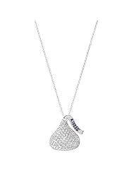 Hersheys Kiss Pendant 3D Necklace 14k White Gold (0.50ct)