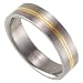 Men's Solid Titanium 6mm Band With Gold Centre