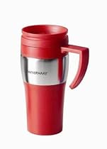 Farberware 14 oz Mug With Stainless Steel Trim Red