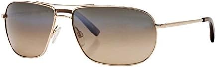 Reptile Sun Terrapin Sunglasses, Gold Plated Look Frame, Gradient Gold/Glass Lens, Polarized,