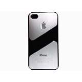 iPhone4/4S専用ケース　りんごマークのデザイン ハードタイプケース ツートンカラー(メタリックシルバー/銀色)