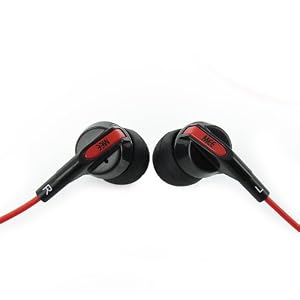 MEElectronics RX-11-BK In-Ear Headphones for iPod, iPhone, MP3/CD/DVD Players (Black with Red Accents)