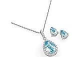 Search : Signature Blue Topaz Teardrop Necklace Set SILVER