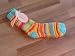 Bettsocken Kuschelsocken Cuddly Socks Ringel türkis