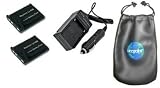 ValuePack (2 Count): Digital Replacement Battery PLUS Mini Battery Travel Charger for Specific Digital Camera and Camcorder Models / Compatible with CASIO NP-80, FUJIFILM NP-45, NP-45A, KODAK KLIC-7006, NIKON EN-EL10, OLYMPUS LI-40B, LI-42B, PENTAX D-LI63, Stylus: 1200, 740, 750, 760, 770 SW, 780, 790, 820, 830, 850, Tough: 725SW, 770SW, X-785 Charges with Intelligent Charge Technology - Includes Car Adapter, TWO Batteries and ONE Leatherette Camera / Lens Accessories Pouch