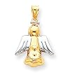 14k & Rhodium Angel Pendant