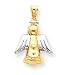14k & Rhodium Angel Pendant