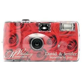 Personalized Red Rose Wedding Camera - 12 Pack by 