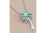 Search : Signature 18" Abalone Palm Tree Necklace SILVER