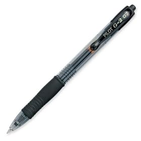 Pilot G2 Fine Point, Black Gel Ink Pens, Box of 12 (31020)