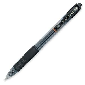 Pilot G2 Fine Point, Black Gel Ink Pens, Box of 12 (31020)