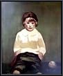 Art Poster Metal Framed Print - Boy with a Baseball - Artist: George B. Luks- Poster Size: 24 X 20