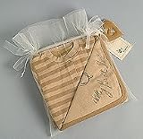 Organic Cotton Baby Gift Set (3-6m, Wheat & Wide Stripe Chestnut & Wheat)