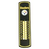 Pittsburgh Steelers Indoor Outdoor Wooden Wall Thermometer (Measures 25" x 7")