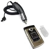 Samsung SCH-U740 Accessory Bundle Kit - Rapid Car Charger + Clear Snap On Crystal Cover Case W/ Belt Clip