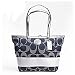 Coach Signature Stripe Tote Handbag (Denim/Silver)