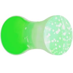 6 Gauge Green Neon Glitter Saddle Plug
