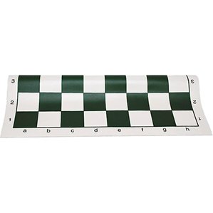 Green Vinyl Roll-up Tournament Chessboard - 20 Inch Board with 225 Inch Squares Green Vinyl Roll-up Tournament Chessboard - 20 Inch Board with 225 Inch Squares