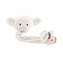 Jesus Loves Me Lamb Pacifier Clip