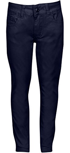 Premium Skinny Stretchable School Uniform Pants for Girls 12 Navy