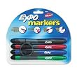 Expo Dry Erase Marker with Grip and Eraser, Ultra Fine Tip, 4 Asst Colors/Set SAN80892