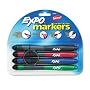 Expo Dry Erase Marker with Grip and Eraser, Ultra Fine Tip, 4 Asst Colors/Set SAN80892