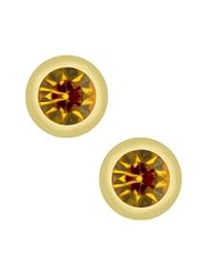 Yellow Cubic Zirconia Magnetic Studs Earrings