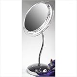 IMAGE OF Makeup Mirror with Surround Light in Satin Nickel Magnification: 5X