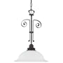 Thomas Lighting SL8900-23 Apollo - One Light Pendant, Colonial Bronze Finish with etched sculpted Glass